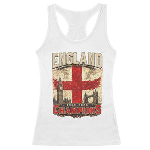 Vintage England Champions Racerback Tank Top Proud Football Fan Heritage TS12 White Print Your Wear