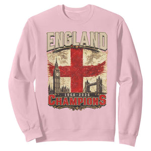 Vintage England Champions Sweatshirt Proud Football Fan Heritage TS12 Light Pink Print Your Wear