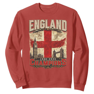 Vintage England Champions Sweatshirt Proud Football Fan Heritage TS12 Red Print Your Wear