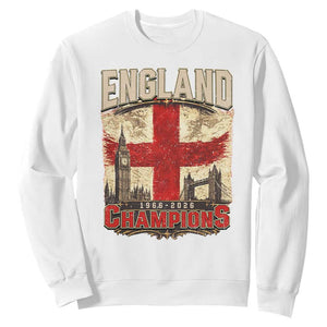 Vintage England Champions Sweatshirt Proud Football Fan Heritage TS12 White Print Your Wear