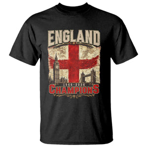 Vintage England Champions T Shirt Proud Football Fan Heritage TS12 Black Print Your Wear