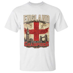 Vintage England Champions T Shirt Proud Football Fan Heritage TS12 White Print Your Wear