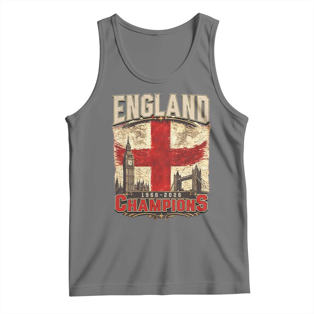 Vintage England Champions Tank Top Proud Football Fan Heritage TS12 Black Heather Print Your Wear