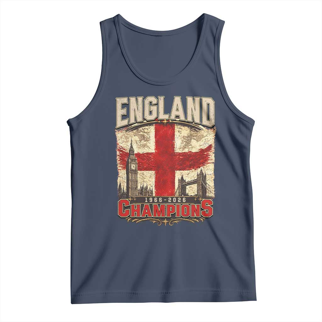 Vintage England Champions Tank Top Proud Football Fan Heritage TS12 Navy Print Your Wear