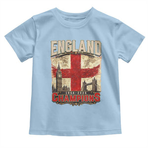 Vintage England Champions Toddler T Shirt Proud Football Fan Heritage TS12 Light Blue Print Your Wear