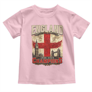 Vintage England Champions Toddler T Shirt Proud Football Fan Heritage TS12 Light Pink Print Your Wear