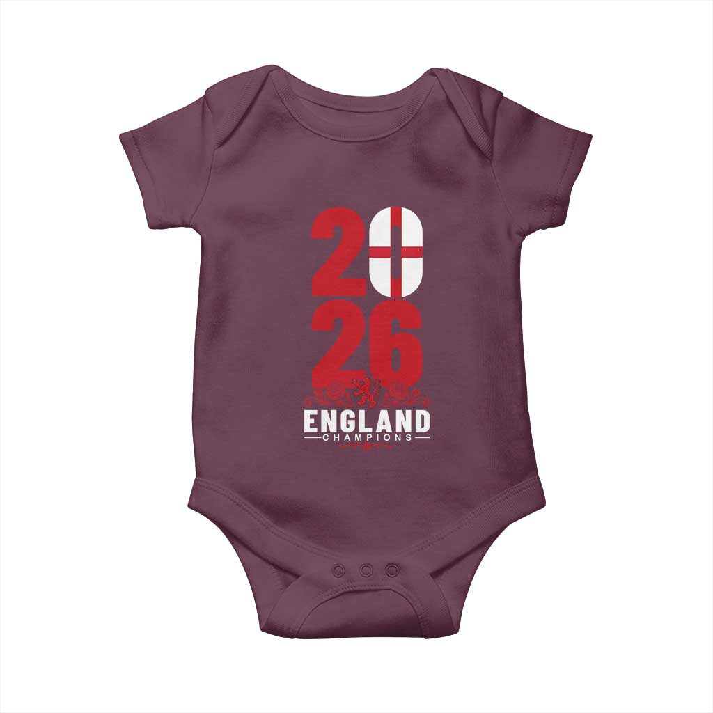 Vintage England Champions Baby Onesie Football Supporter Graphic TS12 Maroon Print Your Wear