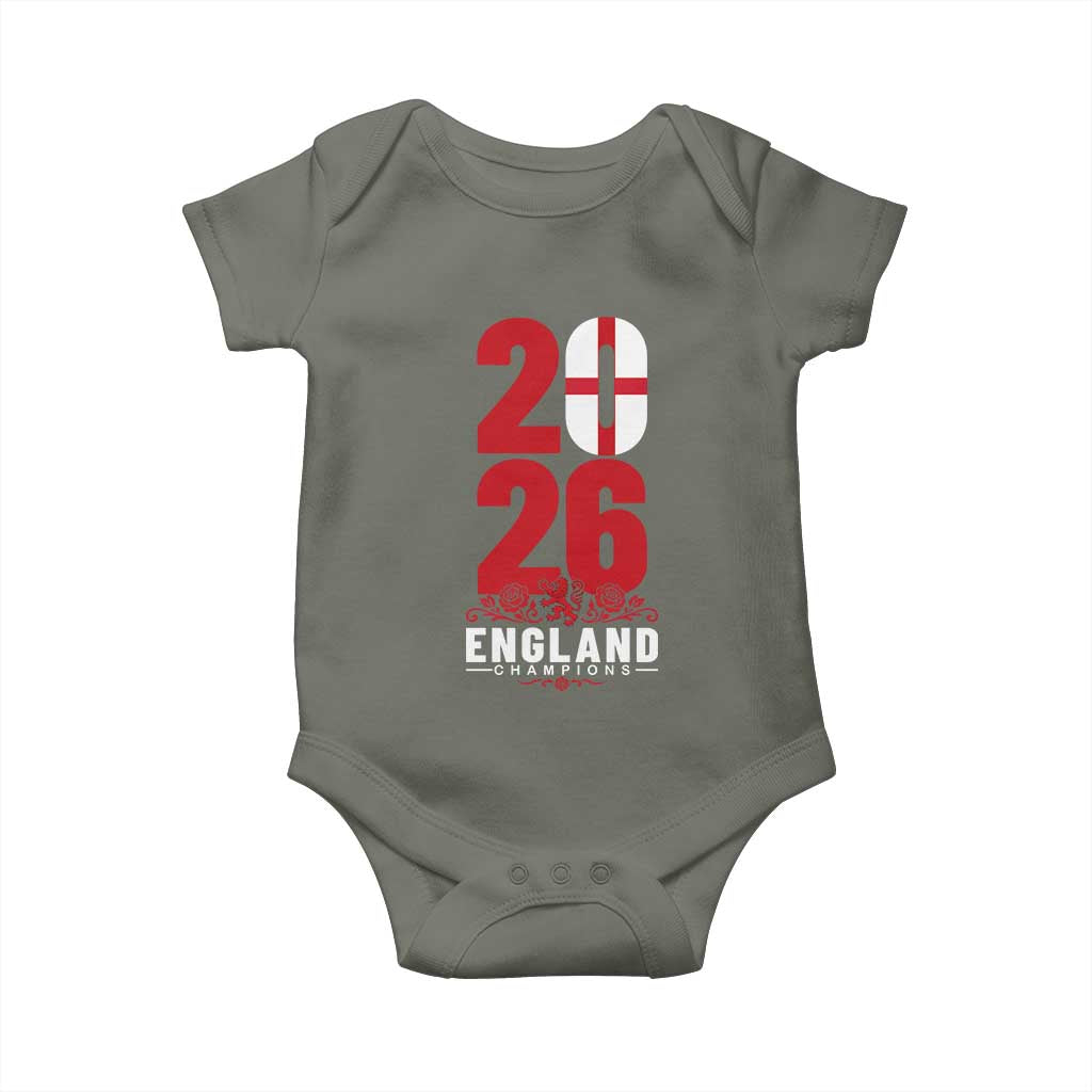Vintage England Champions Baby Onesie Football Supporter Graphic TS12 Military Green Print Your Wear