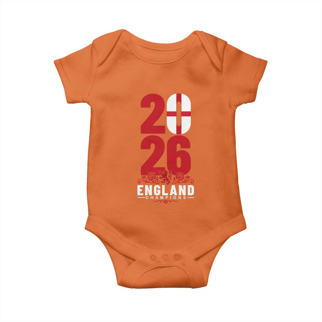 Vintage England Champions Baby Onesie Football Supporter Graphic TS12 Orange Print Your Wear