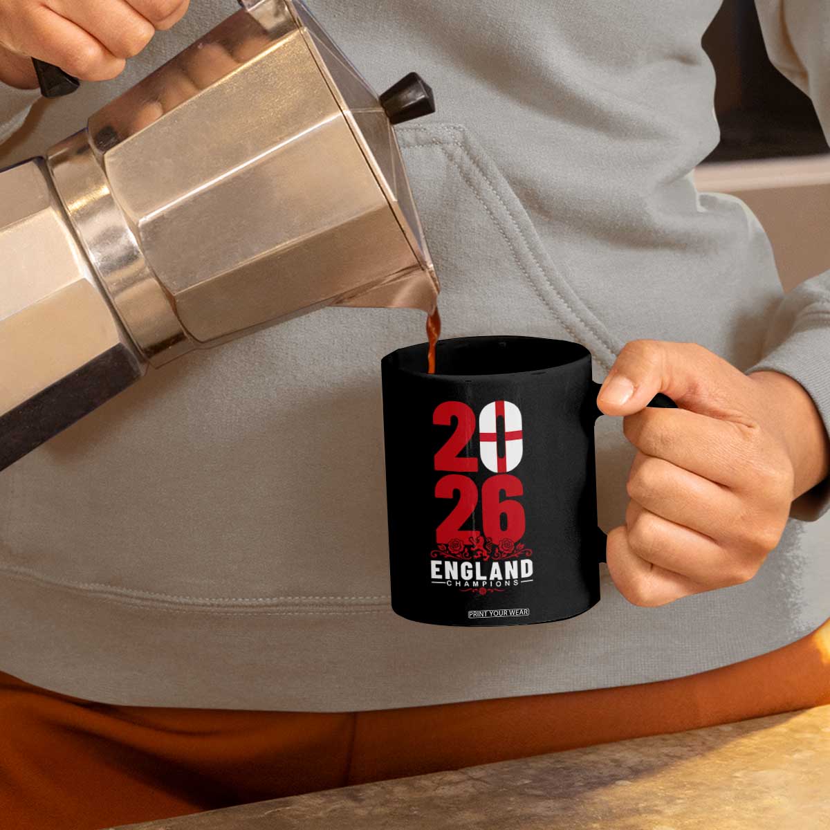 Vintage England Champions Coffee Mug Football Supporter Graphic TS12 Print Your Wear