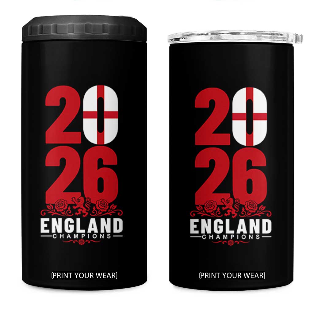 Vintage England Champions 4 in 1 Can Cooler Tumbler Football Supporter Graphic TS12 One Size: 16 oz Black Print Your Wear