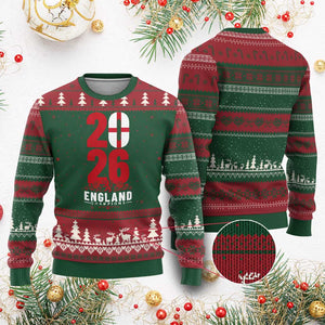Vintage England Champions Ugly Christmas Sweater Football Supporter Graphic TS12 Red Green Print Your Wear