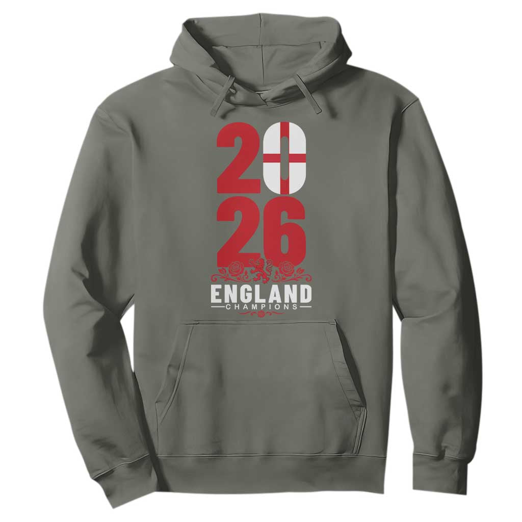 Vintage England Champions Hoodie Football Supporter Graphic TS12 Military Green Print Your Wear
