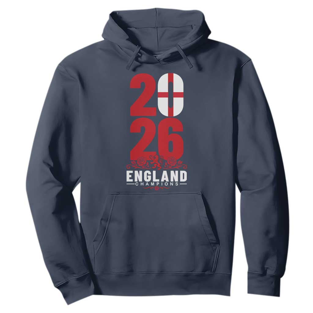 Vintage England Champions Hoodie Football Supporter Graphic TS12 Navy Print Your Wear
