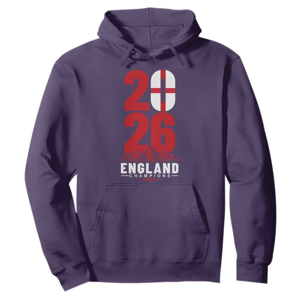 Vintage England Champions Hoodie Football Supporter Graphic TS12 Purple Print Your Wear