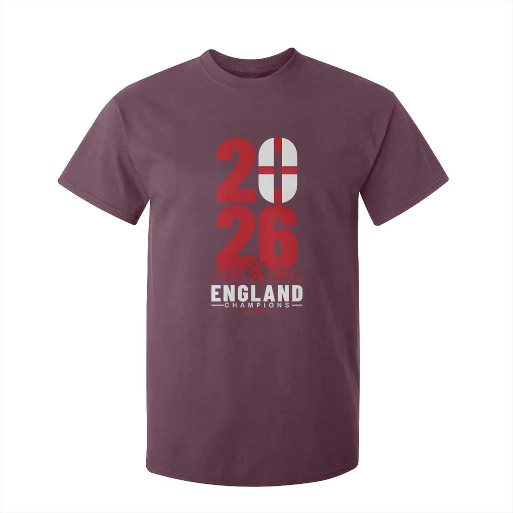 Vintage England Champions T Shirt For Kid Football Supporter Graphic TS12 Maroon Print Your Wear