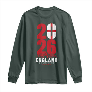 Vintage England Champions Long Sleeve Shirt Football Supporter Graphic TS12 Dark Forest Green Print Your Wear