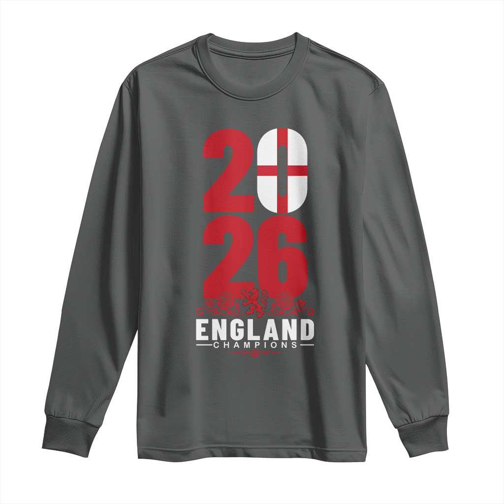 Vintage England Champions Long Sleeve Shirt Football Supporter Graphic TS12 Dark Heather Print Your Wear