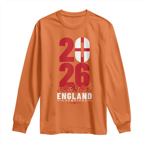 Vintage England Champions Long Sleeve Shirt Football Supporter Graphic TS12 Orange Print Your Wear