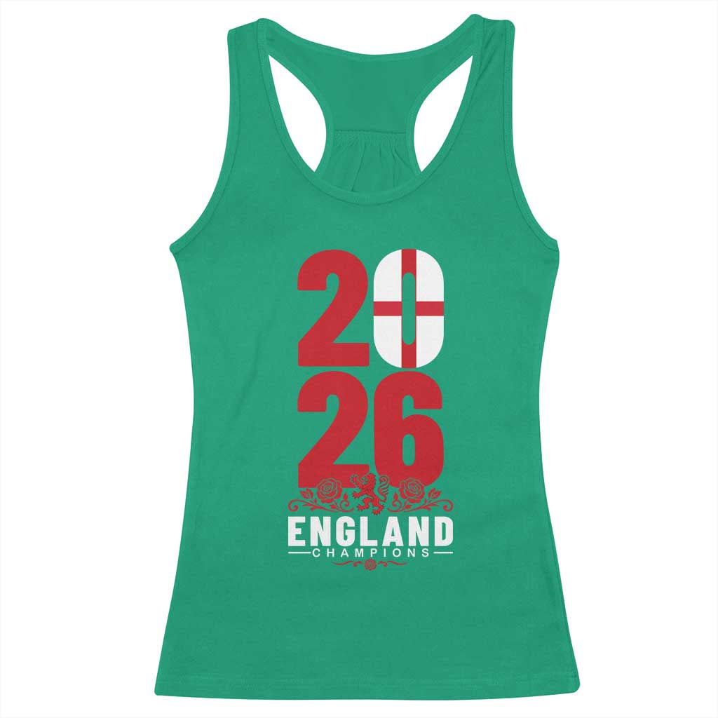 Vintage England Champions Racerback Tank Top Football Supporter Graphic TS12 Irish Green Print Your Wear