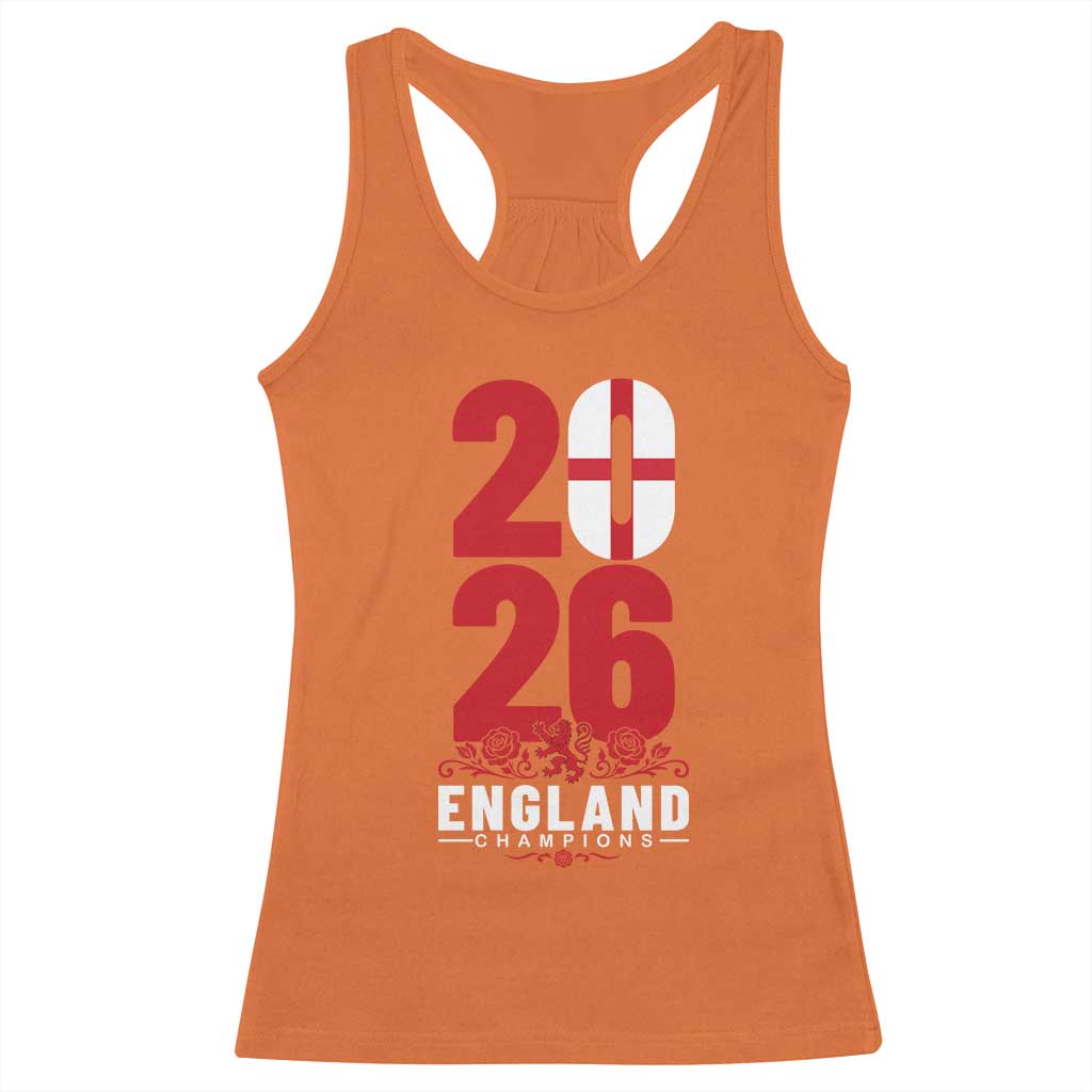 Vintage England Champions Racerback Tank Top Football Supporter Graphic TS12 Orange Print Your Wear