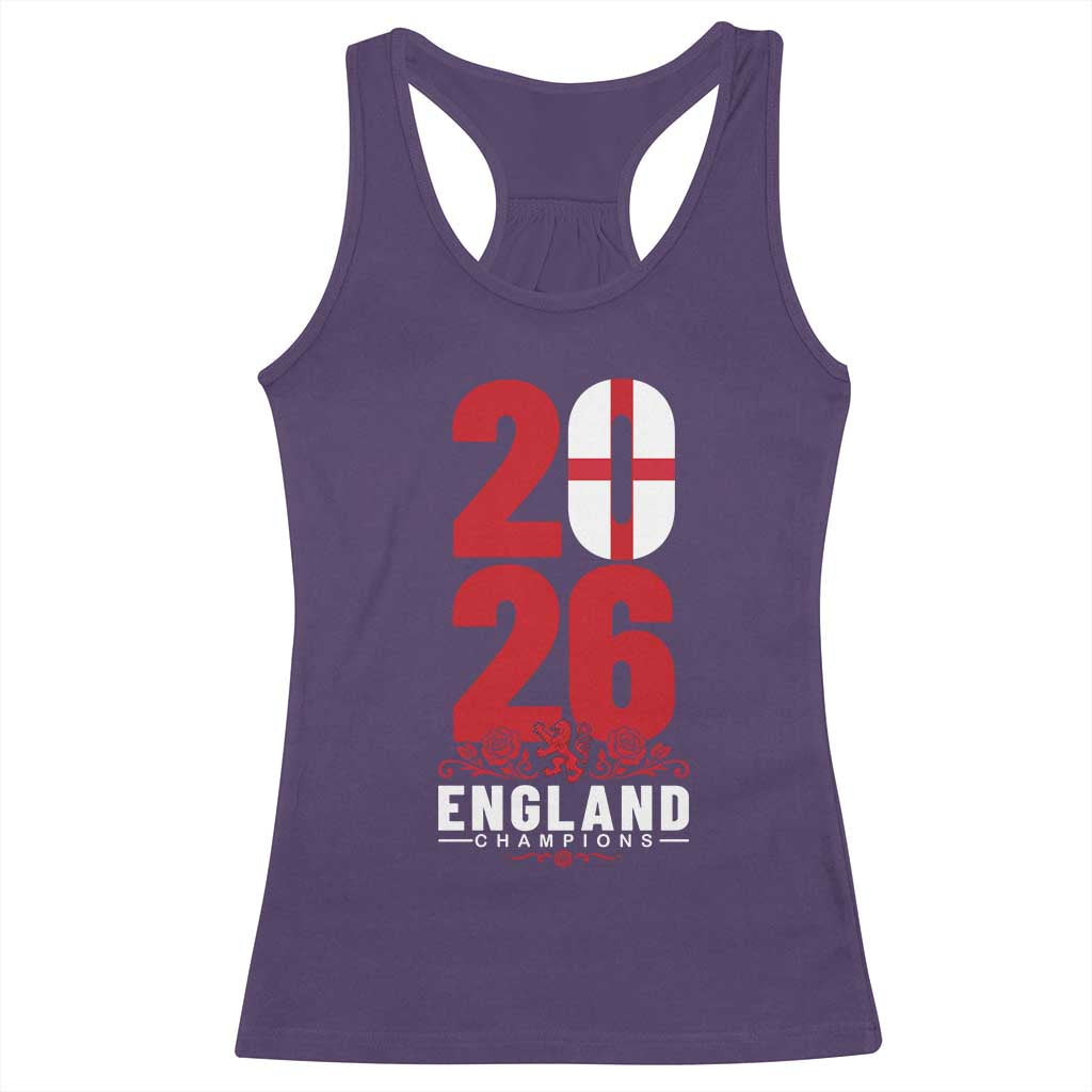Vintage England Champions Racerback Tank Top Football Supporter Graphic TS12 Purple Print Your Wear