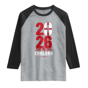 Vintage England Champions Raglan Shirt Football Supporter Graphic TS12 Heather Gray Black Print Your Wear