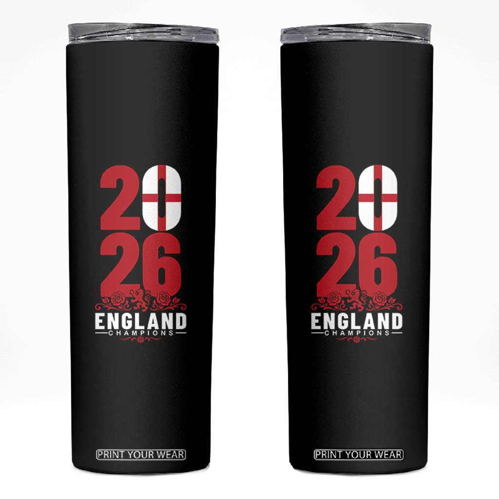 Vintage England Champions Skinny Tumbler Football Supporter Graphic TS12 Black Print Your Wear