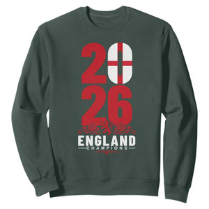Vintage England Champions Sweatshirt Football Supporter Graphic TS12 Dark Forest Green Print Your Wear
