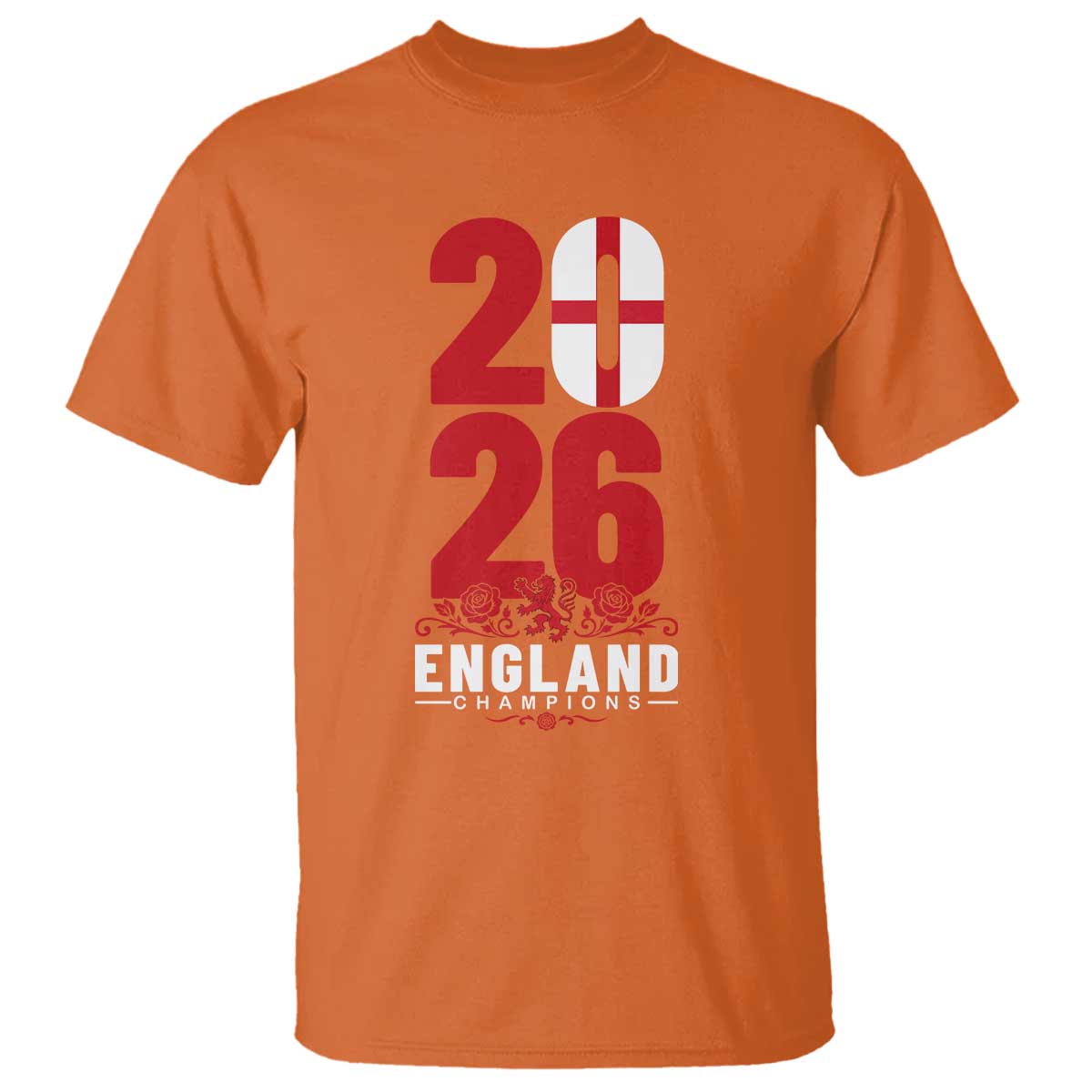 Vintage England Champions T Shirt Football Supporter Graphic TS12 Orange Print Your Wear