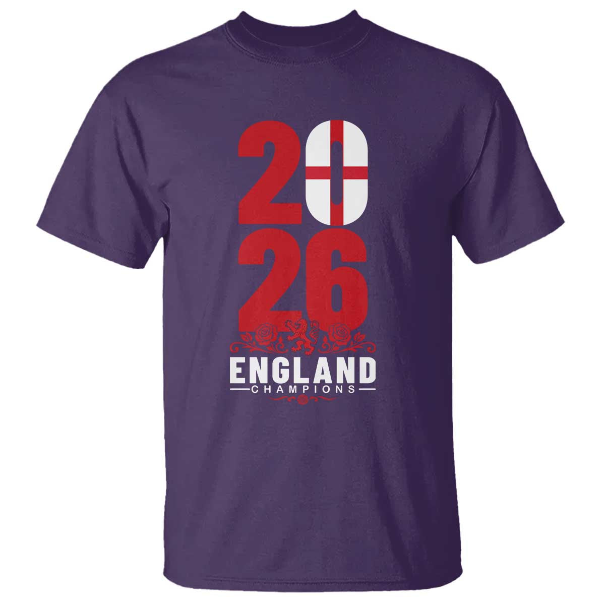 Vintage England Champions T Shirt Football Supporter Graphic TS12 Purple Print Your Wear