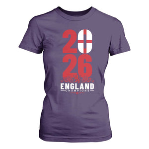 Vintage England Champions T Shirt For Women Football Supporter Graphic TS12 Purple Print Your Wear