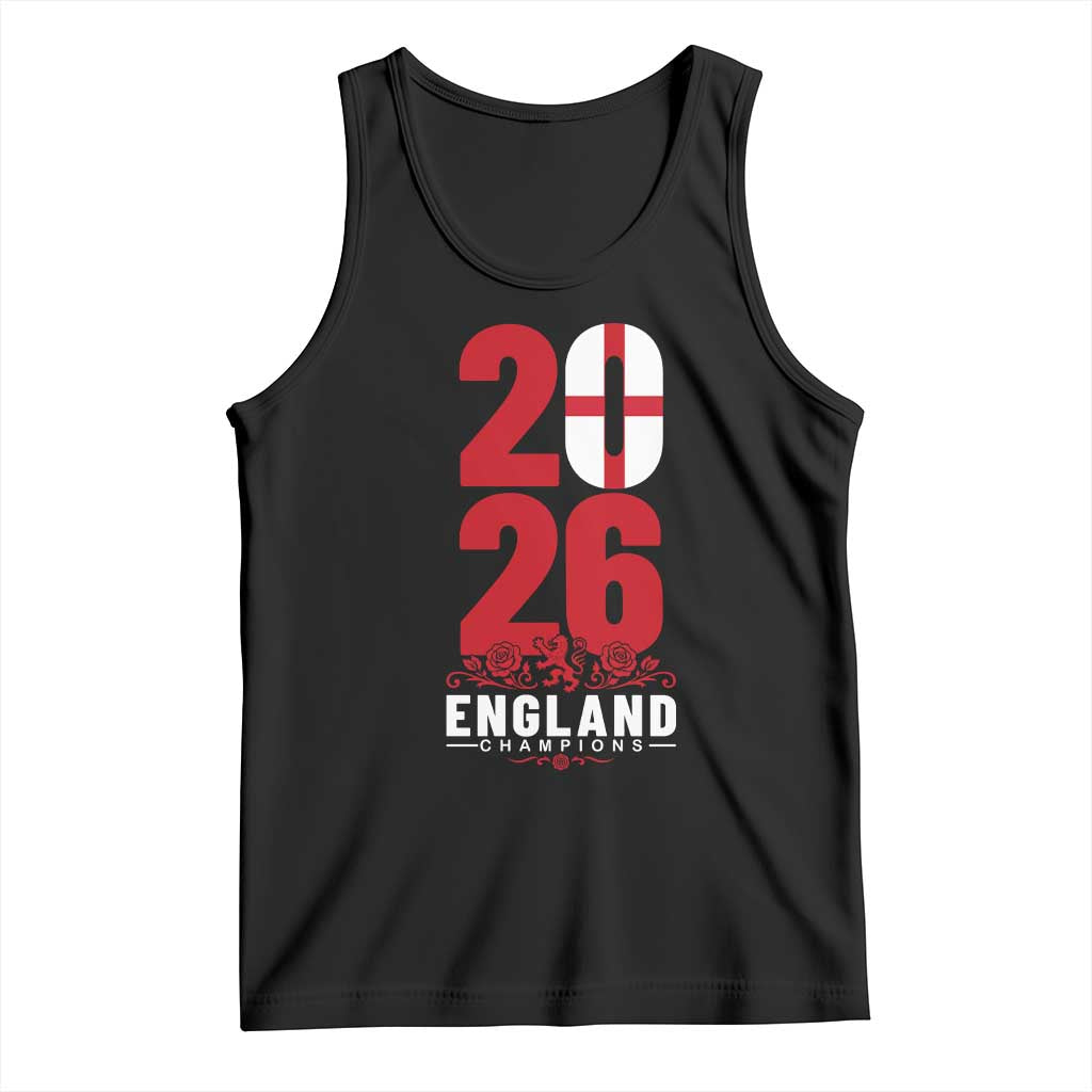 Vintage England Champions Tank Top Football Supporter Graphic TS12 Black Print Your Wear