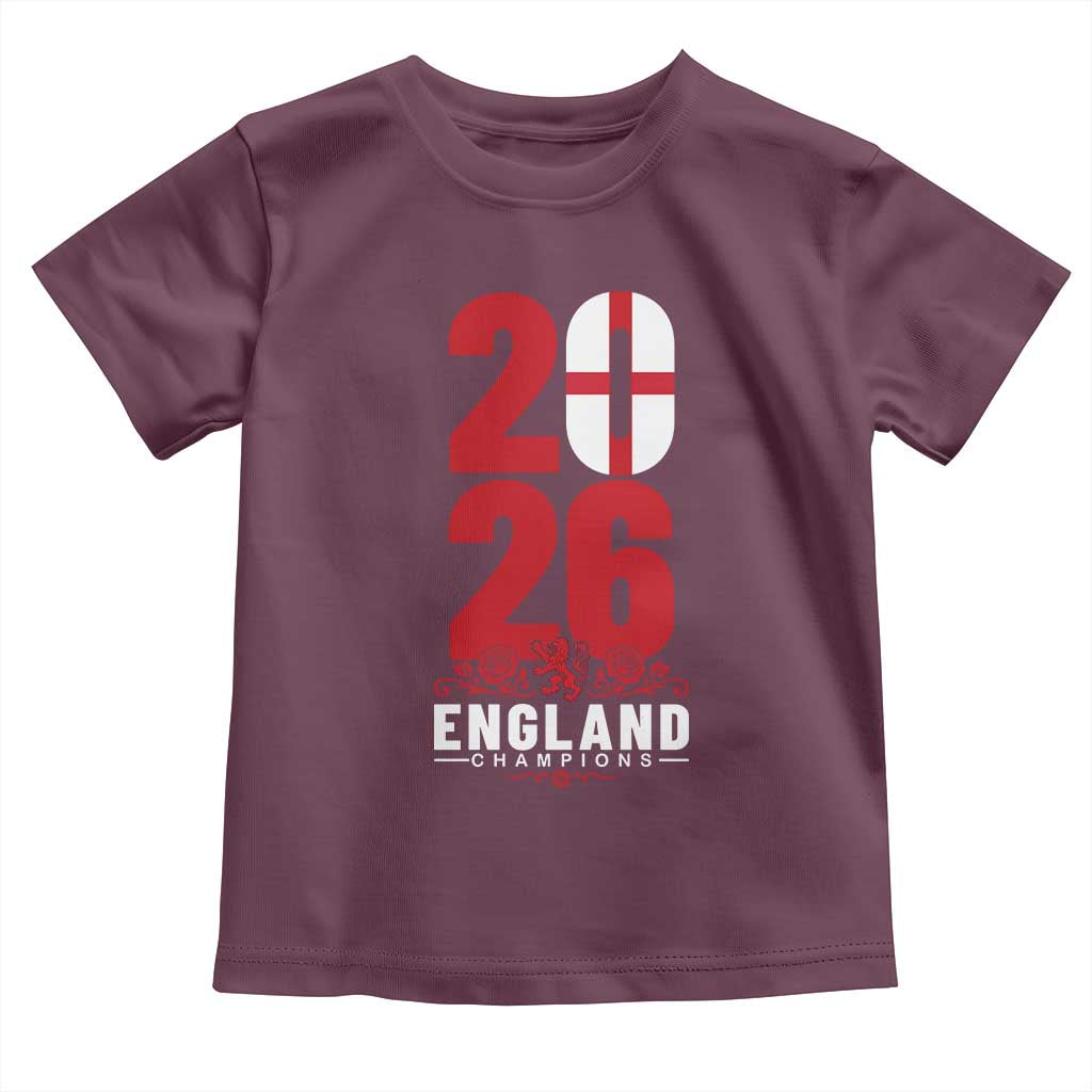 Vintage England Champions Toddler T Shirt Football Supporter Graphic TS12 Maroon Print Your Wear