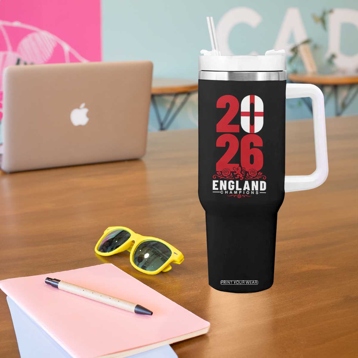 Vintage England Champions Tumbler With Handle Football Supporter Graphic TS12 Print Your Wear