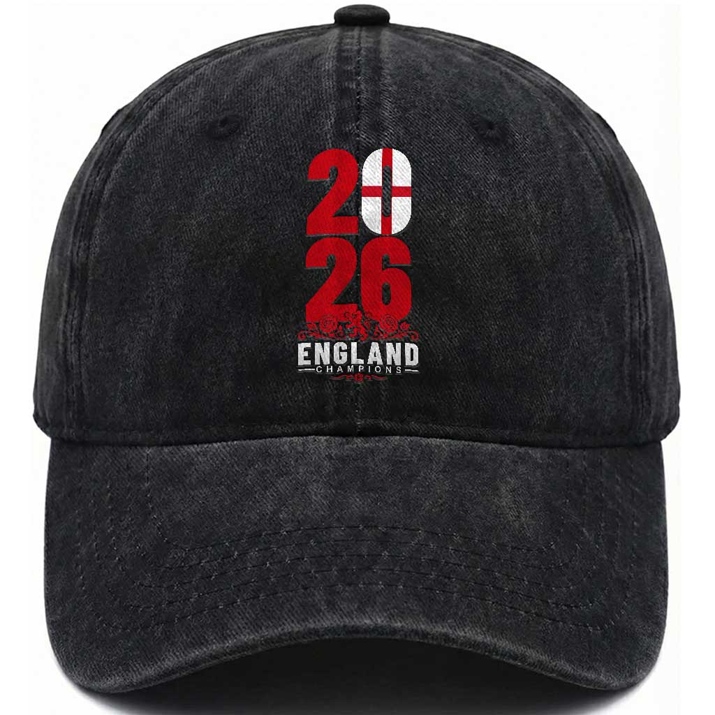 Vintage England Champions Washed Cotton Baseball Cap Football Supporter Graphic TS12 Print Your Wear