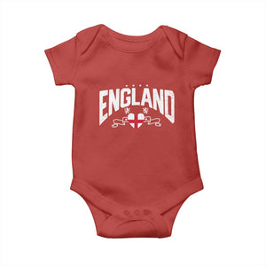 England Flag Heart Baby Onesie Patriotic English Pride Graphic Gift TS12 Red Print Your Wear