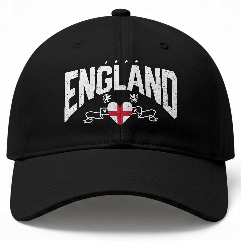 England Flag Heart Baseball Cap Patriotic English Pride Graphic Gift TS12 Print Your Wear