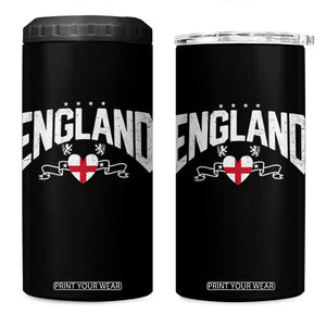 England Flag Heart 4 in 1 Can Cooler Tumbler Patriotic English Pride Graphic Gift TS12 One Size: 16 oz Black Print Your Wear
