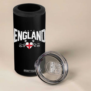 England Flag Heart 4 in 1 Can Cooler Tumbler Patriotic English Pride Graphic Gift TS12 Print Your Wear