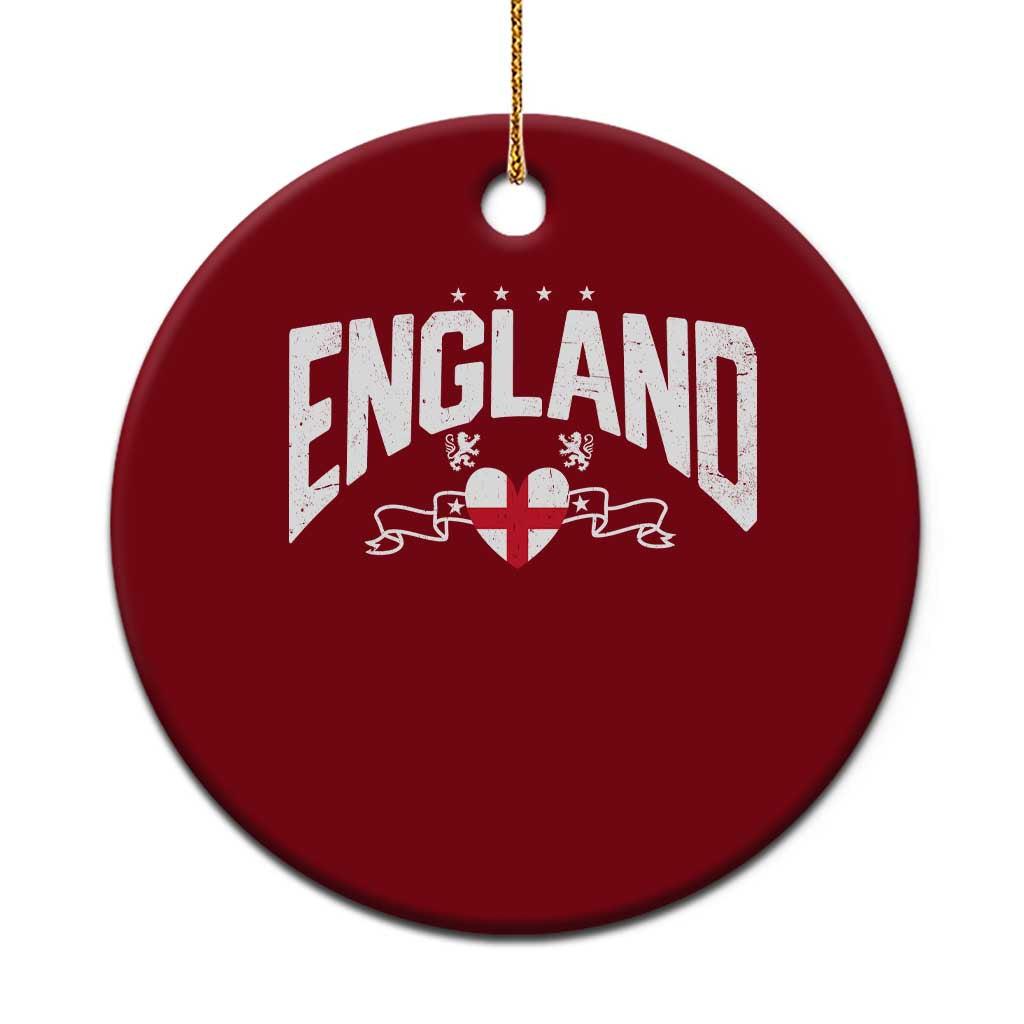 England Flag Heart Ceramic Ornament Patriotic English Pride Graphic Gift TS12 1pc Red Print Your Wear