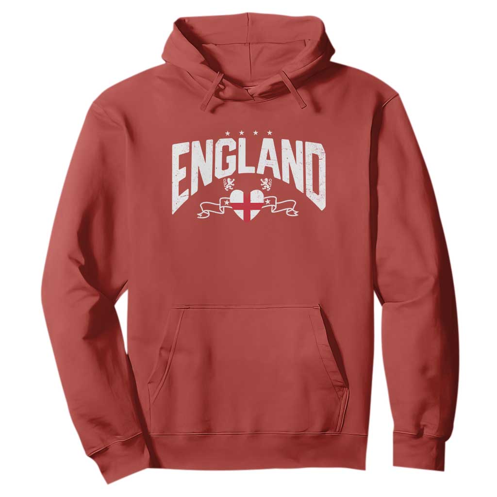 England Flag Heart Hoodie Patriotic English Pride Graphic Gift TS12 Red Print Your Wear