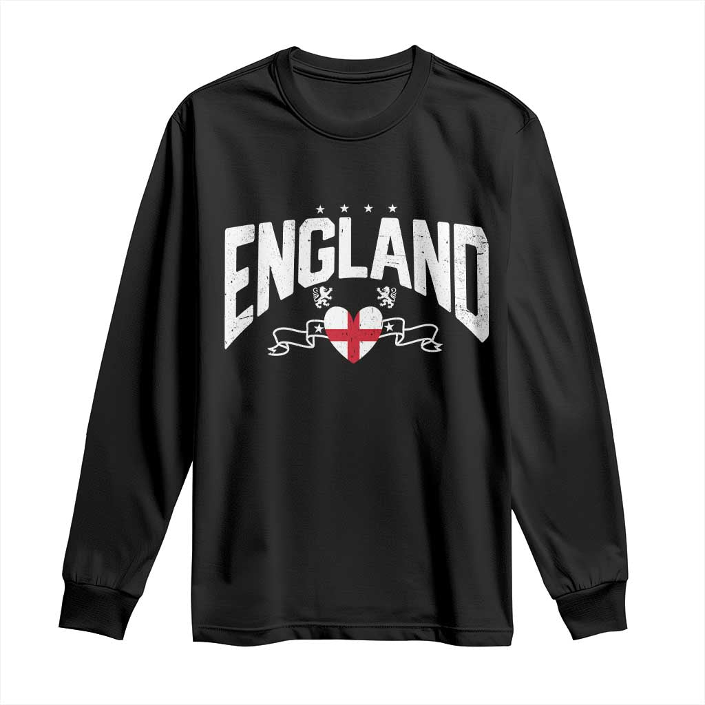 England Flag Heart Long Sleeve Shirt Patriotic English Pride Graphic Gift TS12 Black Print Your Wear