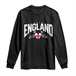 England Flag Heart Long Sleeve Shirt Patriotic English Pride Graphic Gift TS12 Black Print Your Wear