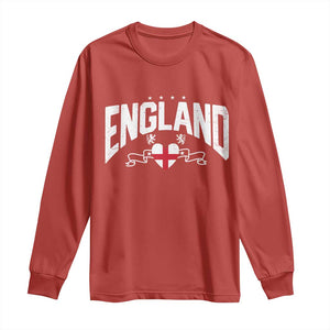 England Flag Heart Long Sleeve Shirt Patriotic English Pride Graphic Gift TS12 Red Print Your Wear