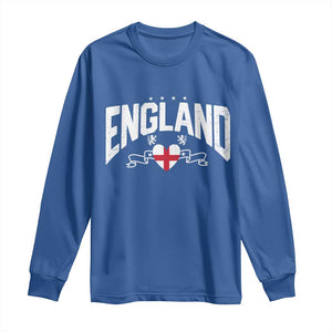 England Flag Heart Long Sleeve Shirt Patriotic English Pride Graphic Gift TS12 Royal Blue Print Your Wear