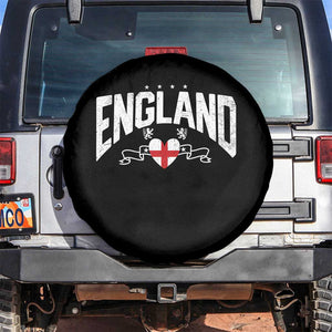 England Flag Heart Spare Tire Cover Patriotic English Pride Graphic Gift TS12 No hole Black Print Your Wear