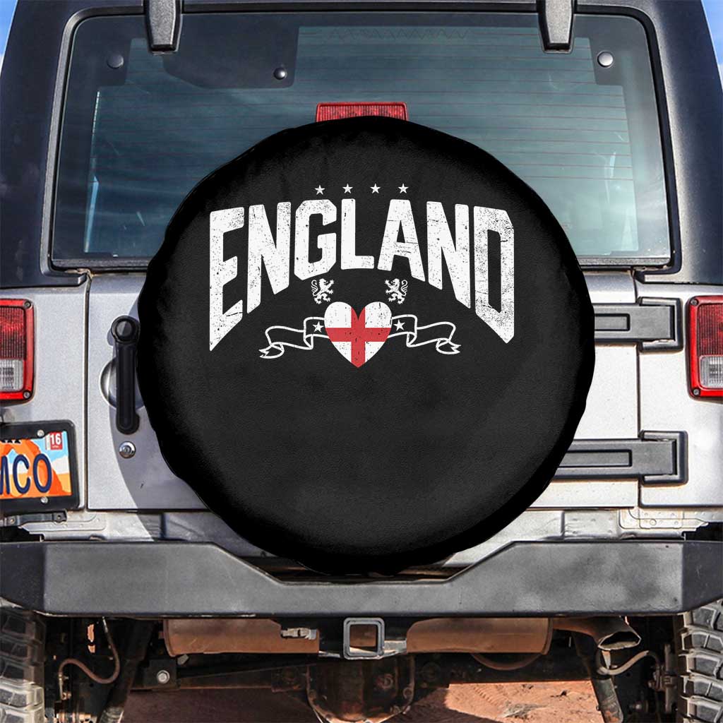 England Flag Heart Spare Tire Cover Patriotic English Pride Graphic Gift TS12 No hole Black Print Your Wear