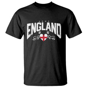 England Flag Heart T Shirt Patriotic English Pride Graphic Gift TS12 Black Print Your Wear