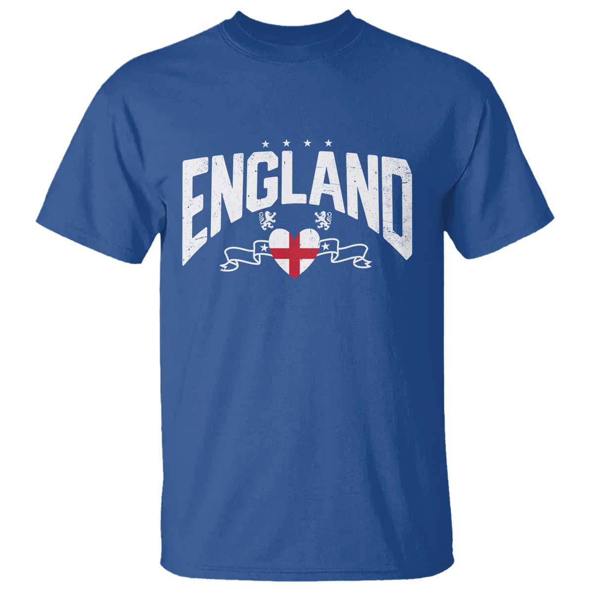 England Flag Heart T Shirt Patriotic English Pride Graphic Gift TS12 Royal Blue Print Your Wear